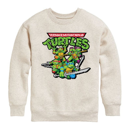 Boys' - Teenage Mutant Ninja Turtles - Gaming Group And Logo Graphic Long Sleeve Fleece Sweatshirt