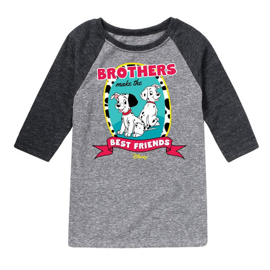 Boys' - 101 Dalmatians - Brothers Make the Best Friends Raglan Graphic T-Shirt