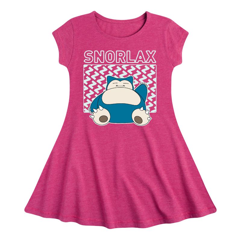 Girls' - Pokémon - Snorlax Fit & Flair Cap Sleeve Dress
