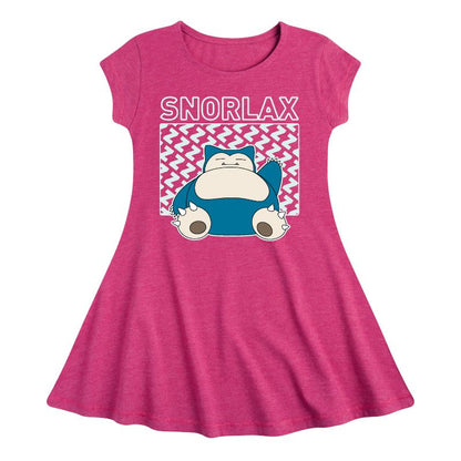 Girls' - Pokémon - Snorlax Fit & Flair Cap Sleeve Dress