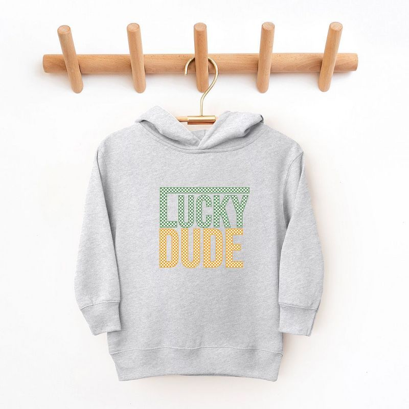 The Juniper Shop Block Checkered Lucky Dude Toddler Graphic Hoodie