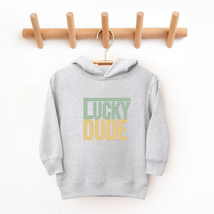 The Juniper Shop Block Checkered Lucky Dude Toddler Graphic Hoodie