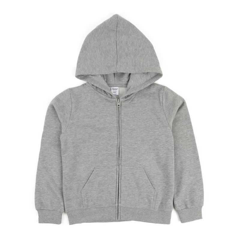 Leveret Kids Zipper Neutral Solid Color Sweat Hoodie