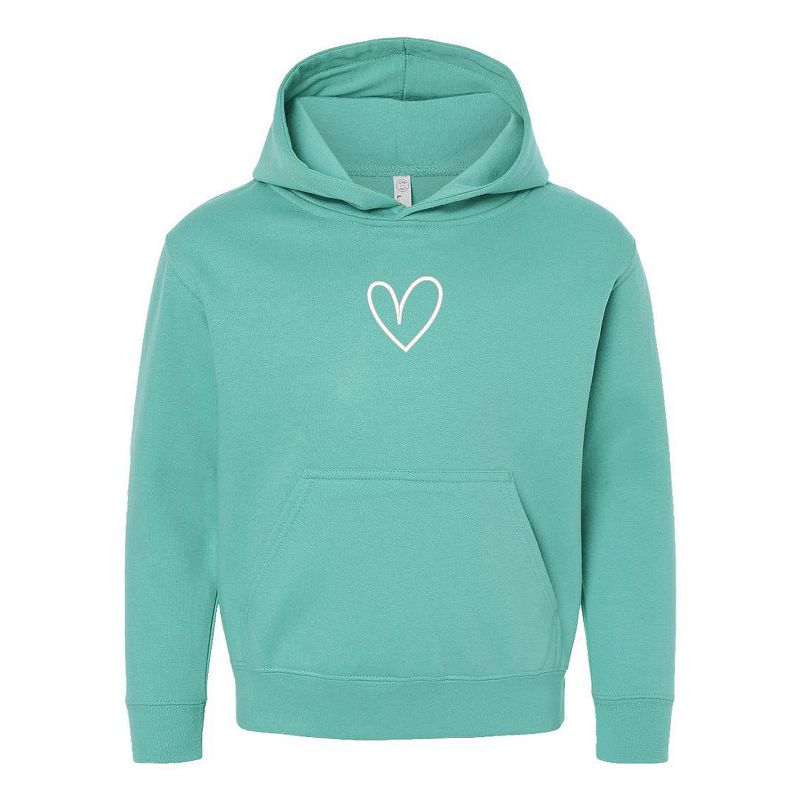 The Juniper Shop Embroidered Hand Drawn Heart Youth Graphic Hoodie