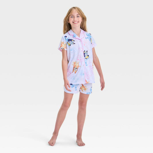 Girls' Bluey Pajama Set - White