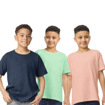 EG PRO Kid Boy Short Sleeve T Shirt Tees Heavy Cotton - 3 Pack