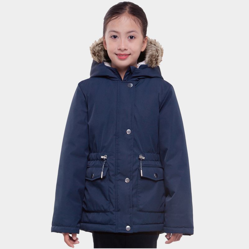 Rokka&Rolla Girls' Hooded Parka Jacket Fleece Lined Winter Coat
