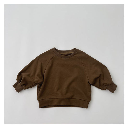 MyKids-Usa Baby Solid Color Long Sleeve Pullover Crewneck Hoodies