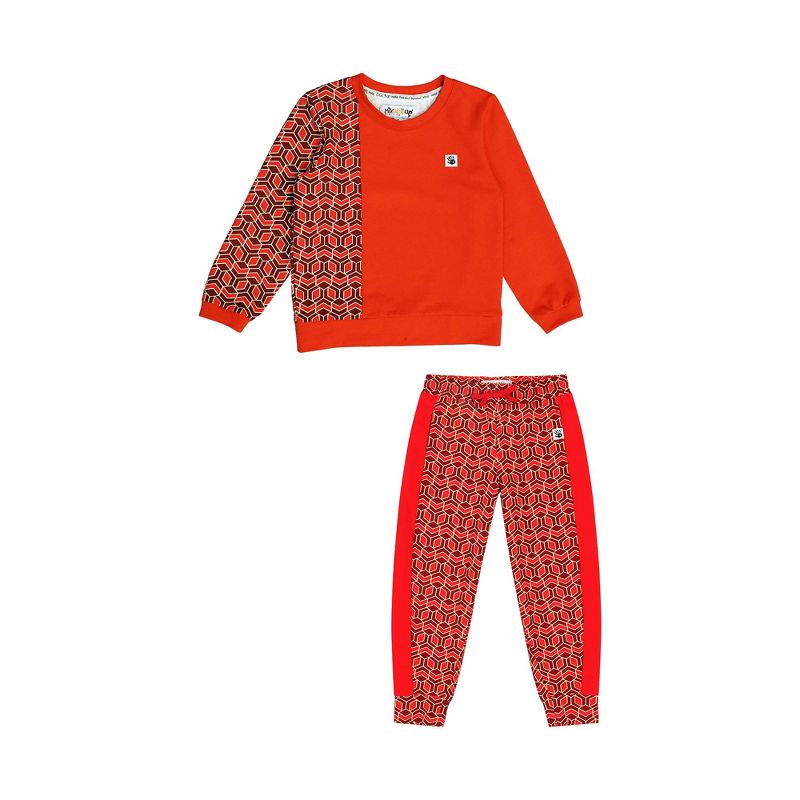 Mixed Up Clothing Boys Sweatshirt and Jogger Set - Red Multicolor