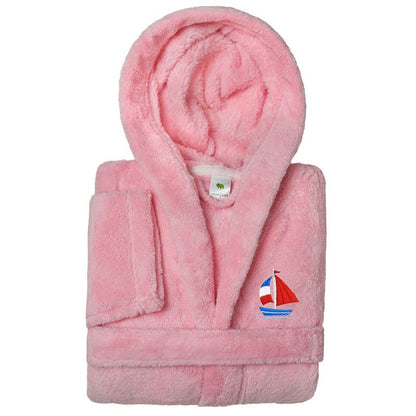 Linum Kids 100% Polyester SUPER PLUSH Double Brushed Hooded Bathrobe - TURTLE , KIDS65-DESIGN