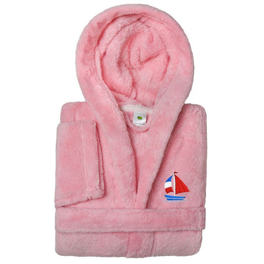 Linum Kids 100% Polyester SUPER PLUSH Double Brushed Hooded Bathrobe - TURTLE , KIDS65-DESIGN