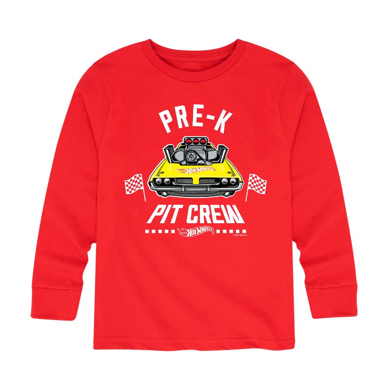 Boys' - Hot Wheels - Pit Crew Pre K Long Sleeve Graphic T-Shirt