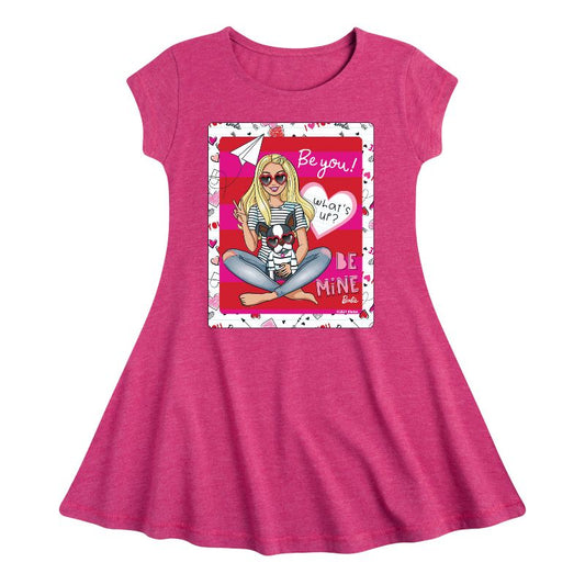 Girls' - Barbie - Hello Lovely Barbie Fit & Flair Cap Sleeve Dress