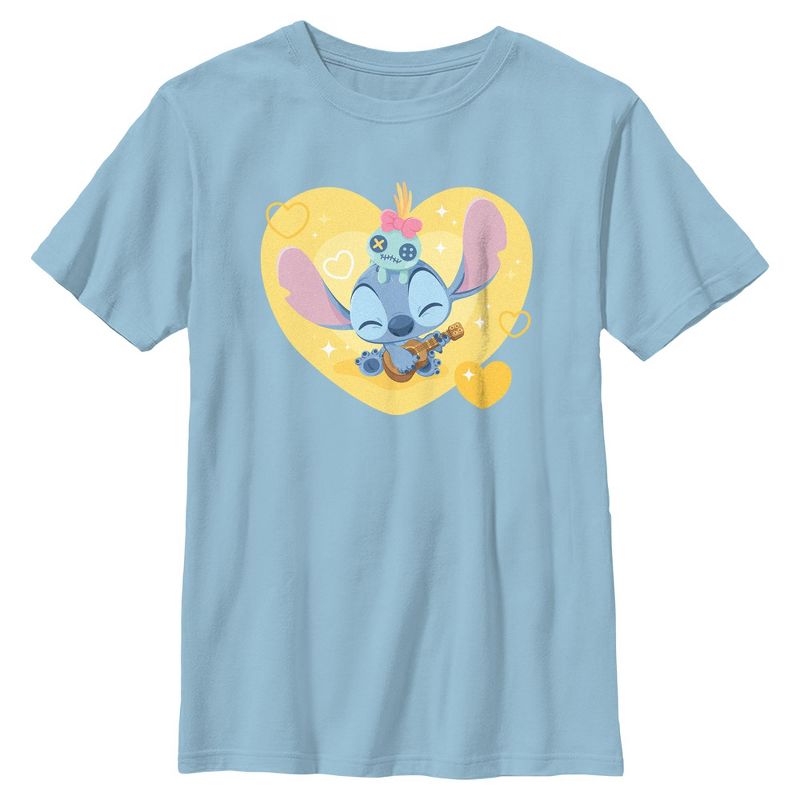 Boys Lilo & Stitch Friends Plays Ukulele T Shirt