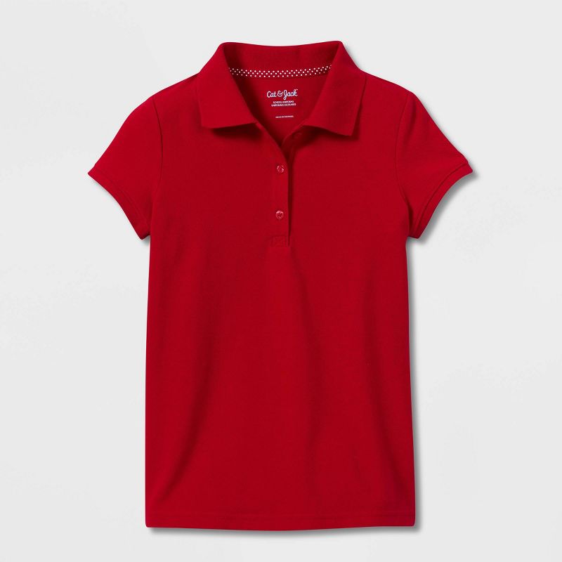 Girls' Short Sleeve Pique Uniform Polo Shirt - Cat & Jack™