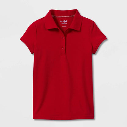 Girls' Short Sleeve Pique Uniform Polo Shirt - Cat & Jack™