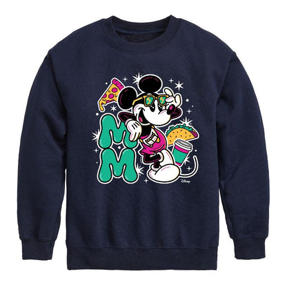 Boys' - Disney - Mickey Mouse Sunglasses Graphic Long Sleeve Fleece Sweatshirt