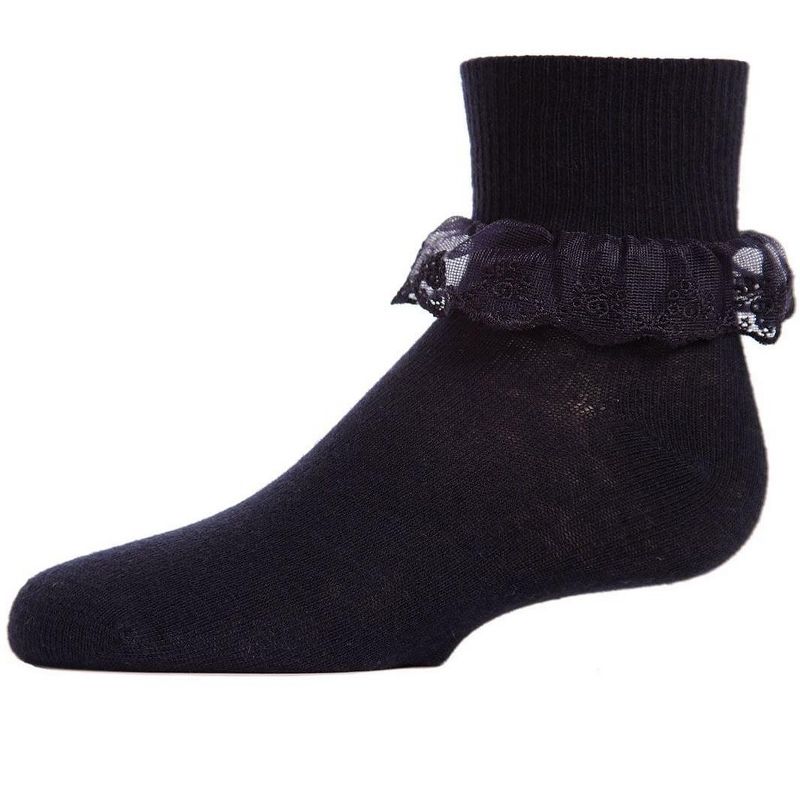 Memoi Classic Lace Girls Ruffle Anklet Socks