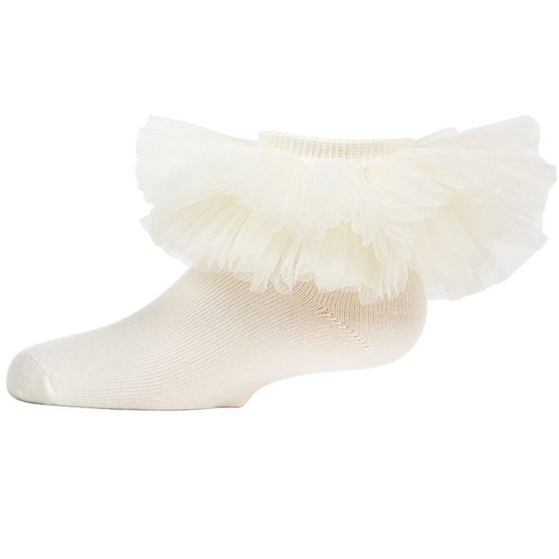 Memoi Girls' Oversized Tutu Ballerina Anklet Socks