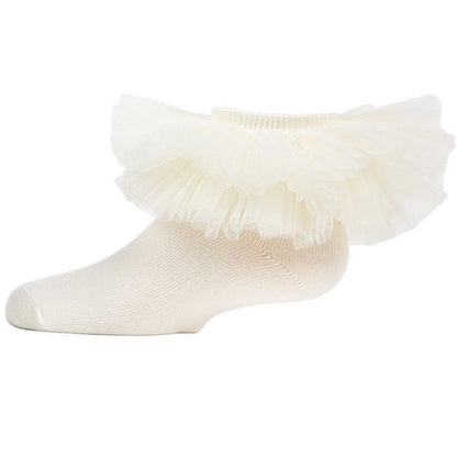Memoi Girls' Oversized Tutu Ballerina Anklet Socks