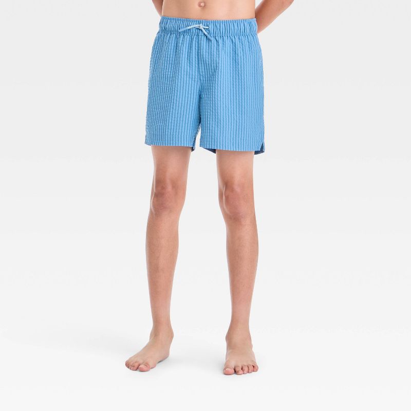 Boys' Striped Swim Shorts - art class™ Blue