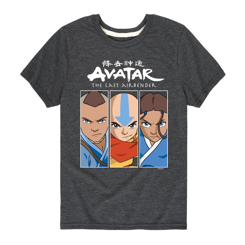 Boys' - Avatar: The Last Airbender - Aang Sokka Katara Trio Short Sleeve Graphic T-Shirt