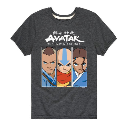 Boys' - Avatar: The Last Airbender - Aang Sokka Katara Trio Short Sleeve Graphic T-Shirt