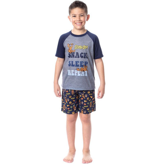 Scooby-Doo Boys' Snack Sleep Repeat Scooby Sleep Pajama Set Short Multicolored