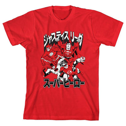 تي شيرت أحمر لأبطال رابطة العدالة وكانجي بوي