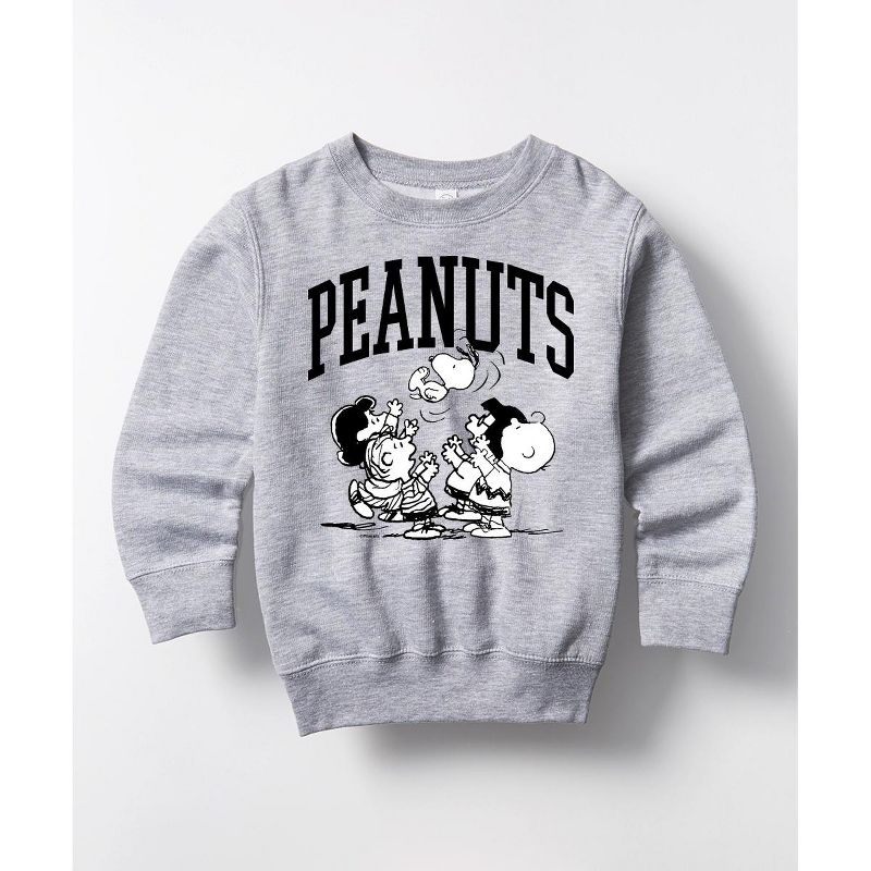 Boys' - Peanuts - Collegiate Art Graphic Long Sleeve Fleece Sweatshirt