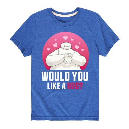 Boys' - Disney - Big Hero 6 Baymax Would You Like A Hug Short Sleeve Graphic T-Shirt
