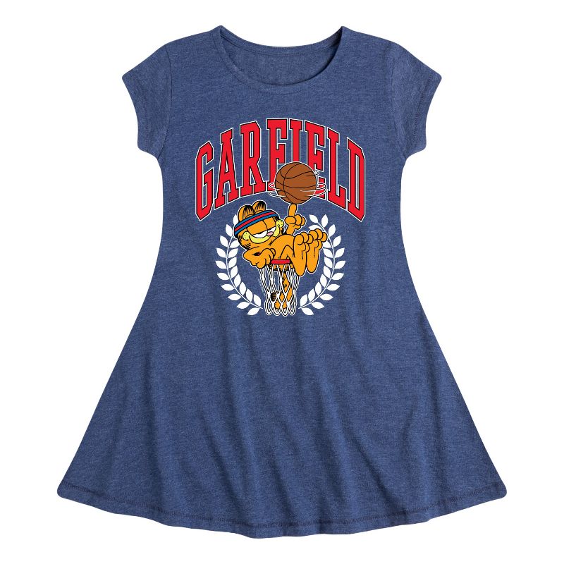 Girls' - Garfield - Basketball Fit & Flair Cap Sleeve Dress
