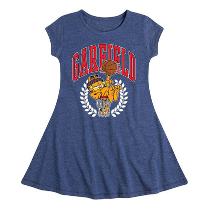 Girls' - Garfield - Basketball Fit & Flair Cap Sleeve Dress