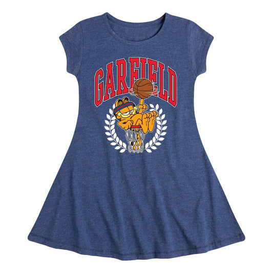 Girls' - Garfield - Basketball Fit & Flair Cap Sleeve Dress