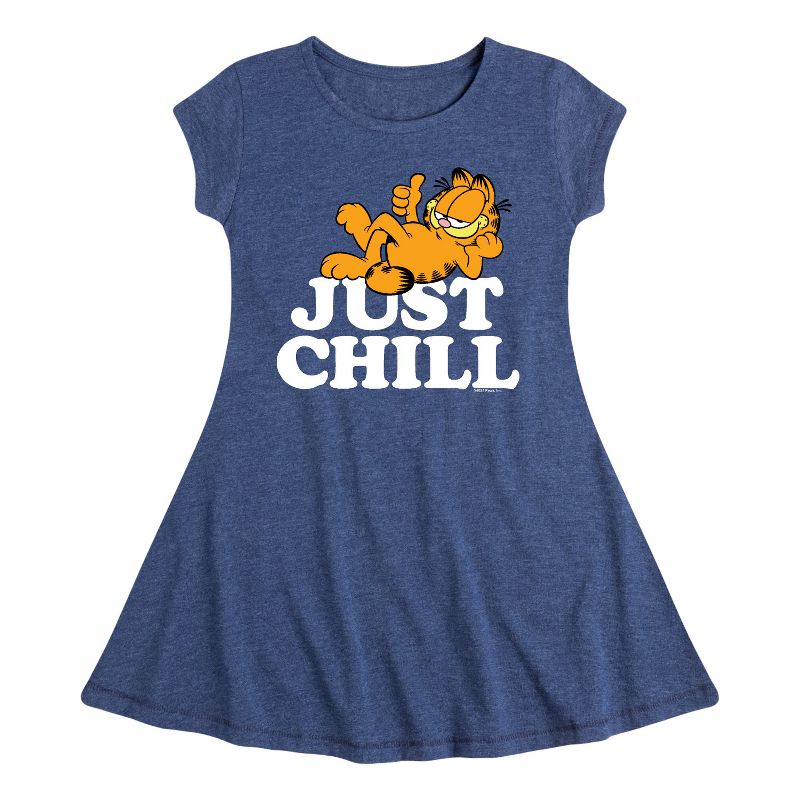 Girls' - Garfield - Just Chill Fit & Flair Cap Sleeve Dress
