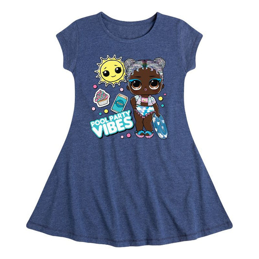 Girls' - LOL Surprise! - Pool Party Vibes Fit & Flair Cap Sleeve Dress