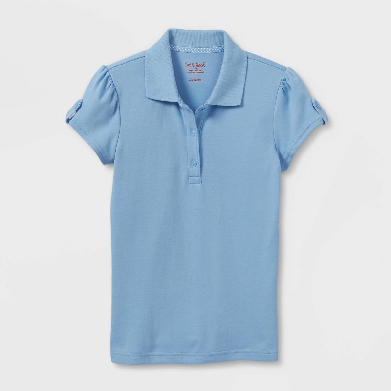 Girls' Short Sleeve Interlock Uniform Polo Shirt - Cat & Jack™