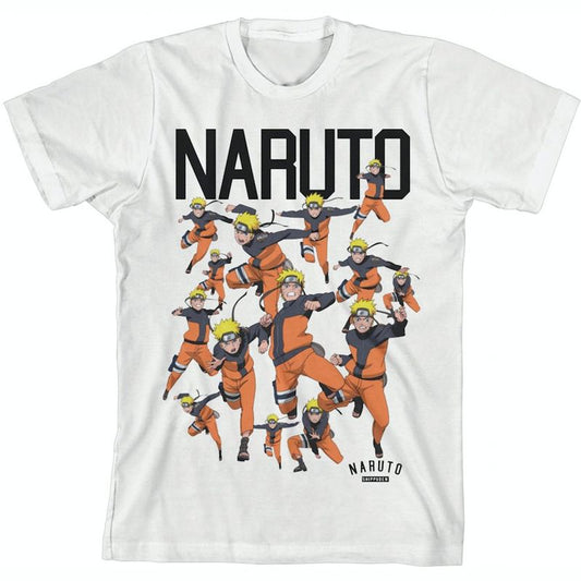 تي شيرت ناروتو سكواد آرت للشباب باللون الأبيض