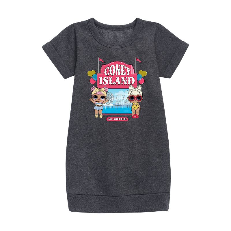 Girls' - Lol Surprise! - Coney Island Graphic Short Sleeve Fleece Dress