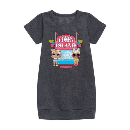 Girls' - Lol Surprise! - Coney Island Graphic Short Sleeve Fleece Dress