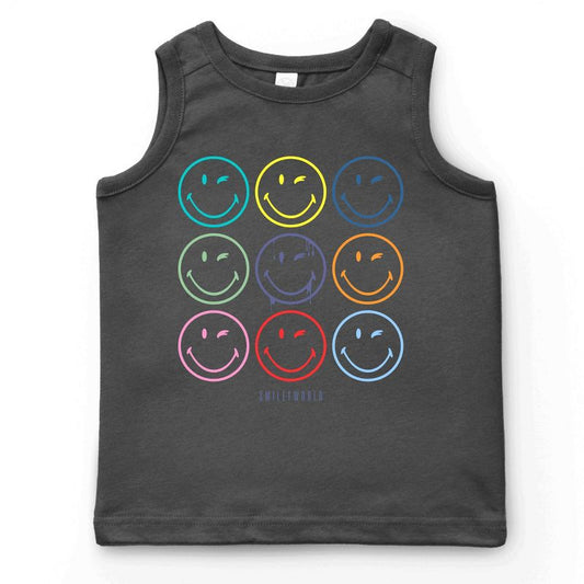 بلوزة بدون أكمام للشباب من The Juniper Shop SmileyWorld Wink Rainbow Swirl