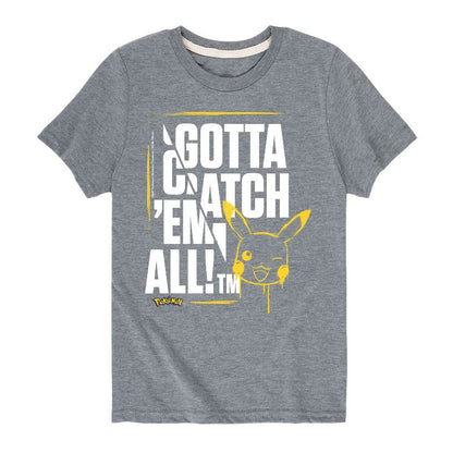 تي شيرت جرافيكي بأكمام قصيرة للأولاد - بوكيمون - يجب أن نمسكهم جميعًا