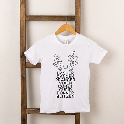 تي شيرت شبابي بأكمام قصيرة من Juniper Shop مطبوع عليه أسماء قرون الرنة