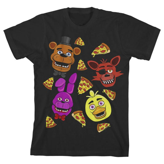 شخصيات لعبة Five Nights at Freddy's وقميص Pizza Boy الأسود