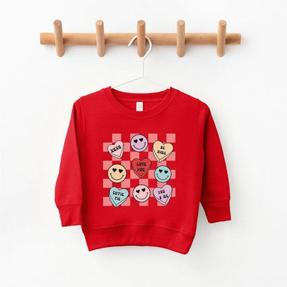 سويت شيرت جرافيكي ناعم للغاية من Juniper Shop مطبوع عليه Candy Heart Smile Solid Youth