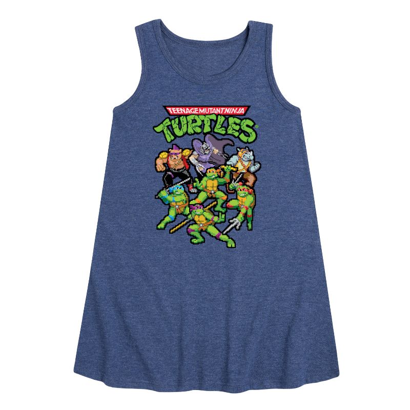 Girls' - Teenage Mutant Ninja Turtles - Pixel Gaming Group Graphic Sleeveless Aline Dress