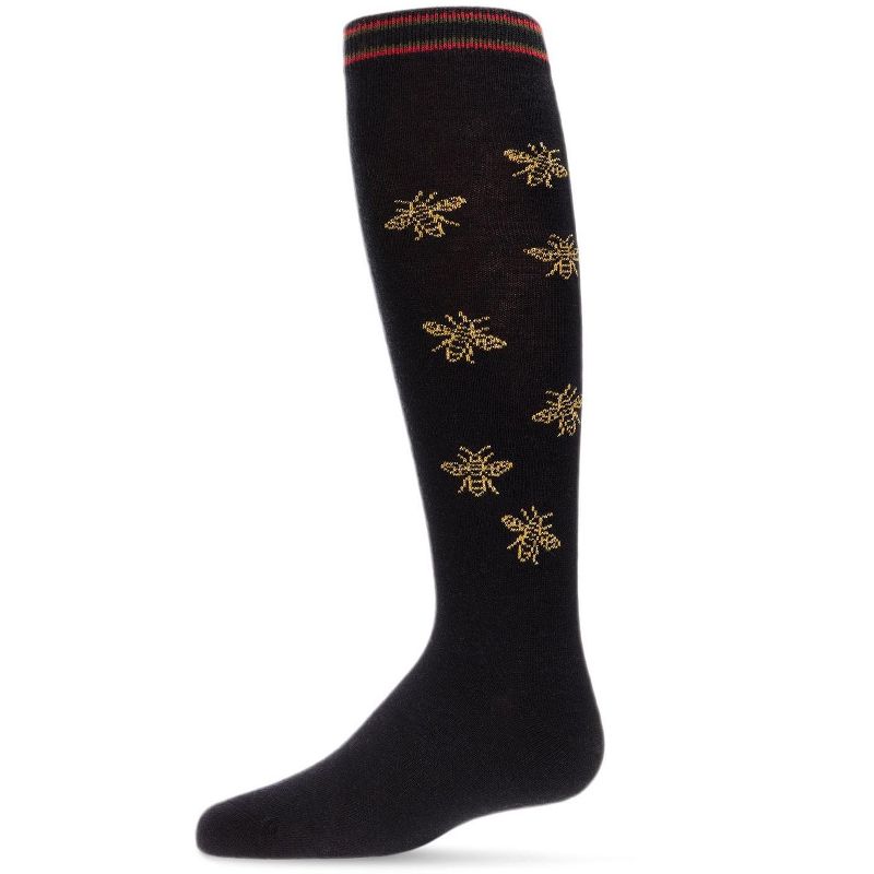 Memoi Striped Bee Cotton Blend Knee High Sock
