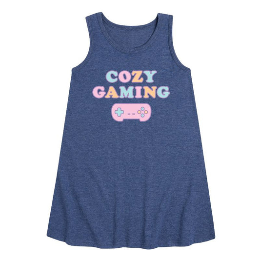Girls' - Instant Message - Cozy Gaming Graphic Sleeveless Aline Dress