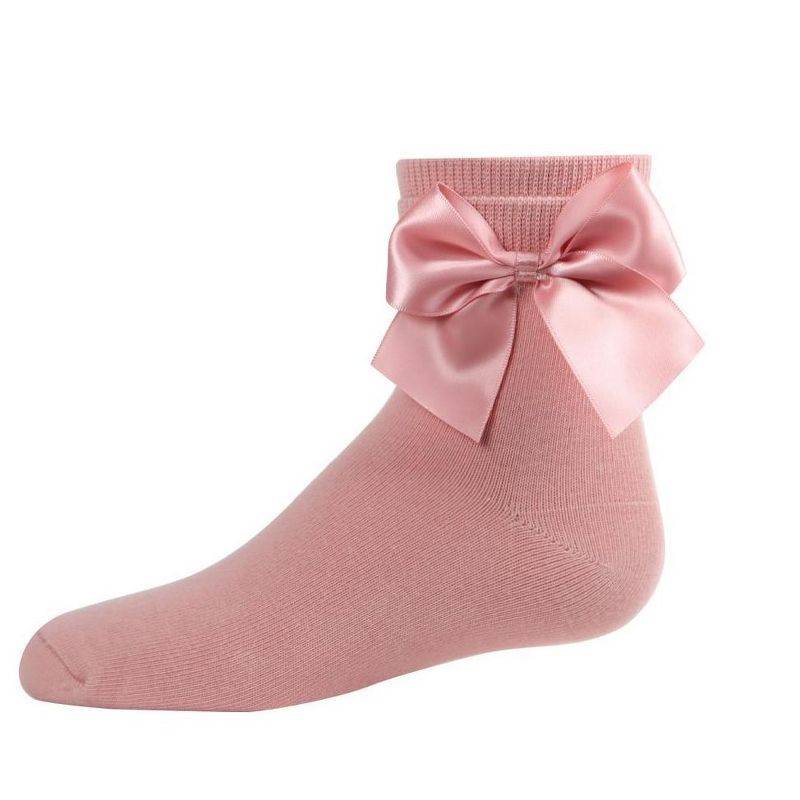 Memoi Girls' Silky Side Bow Anklet Socks