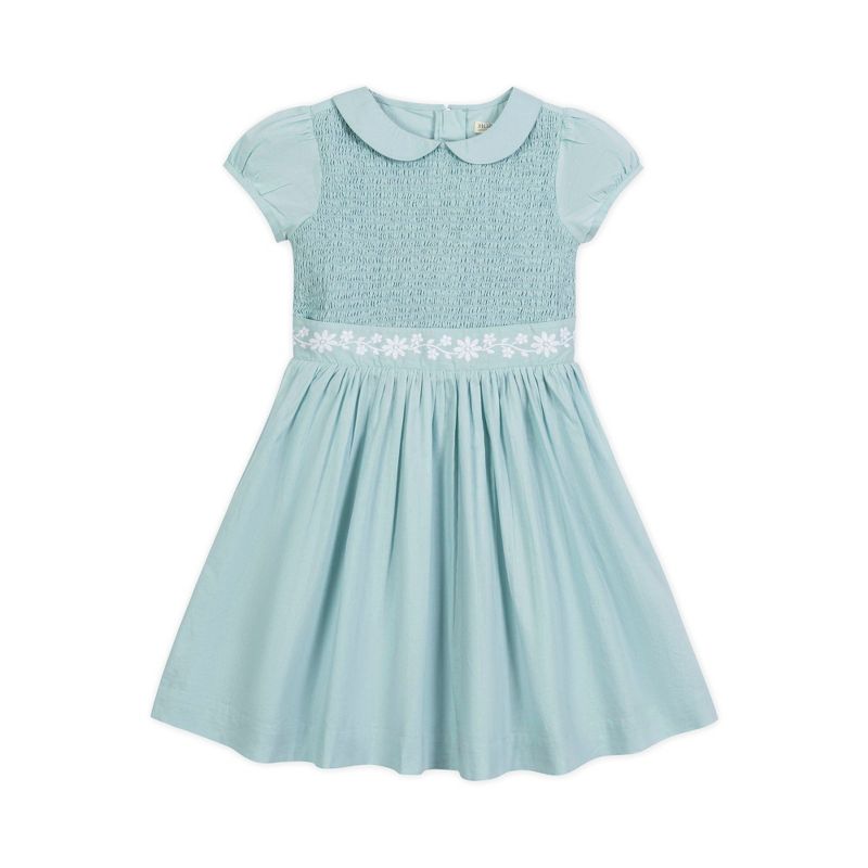 Hope & Henry Girls'  Puff Sleeve Smocked Party Dress with Peter Pan Collar, Kids